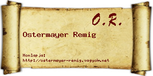 Ostermayer Remig névjegykártya